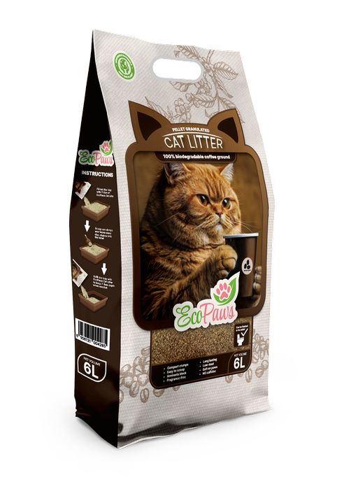 Котешка тоалетна от кафе eco paws неутрализира 99.5% миризмите