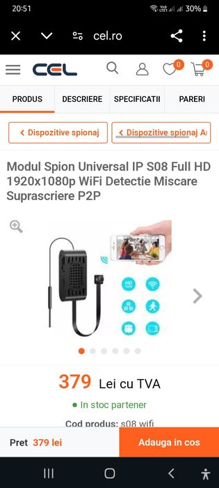 Camera spion s08 wifi