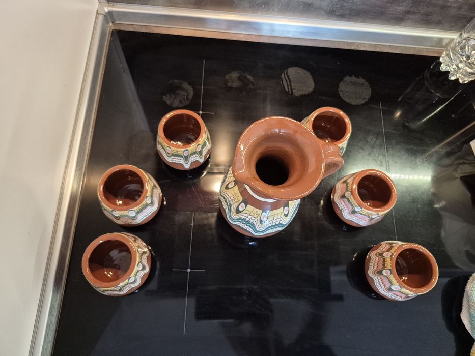 Сервиз за ракия от глина керамика