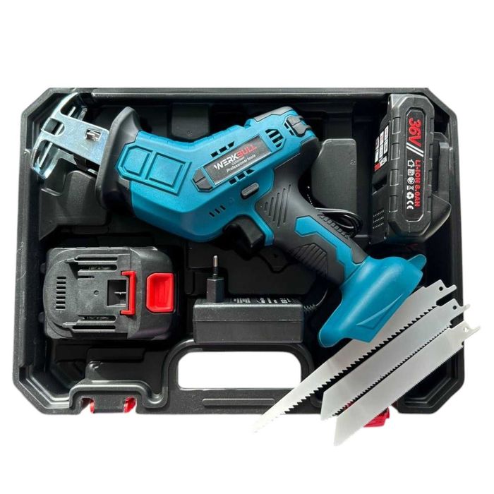 Немски Безчетков Акумулаторен Саблен трион WerkBull 36v 8Ah 2 батерии