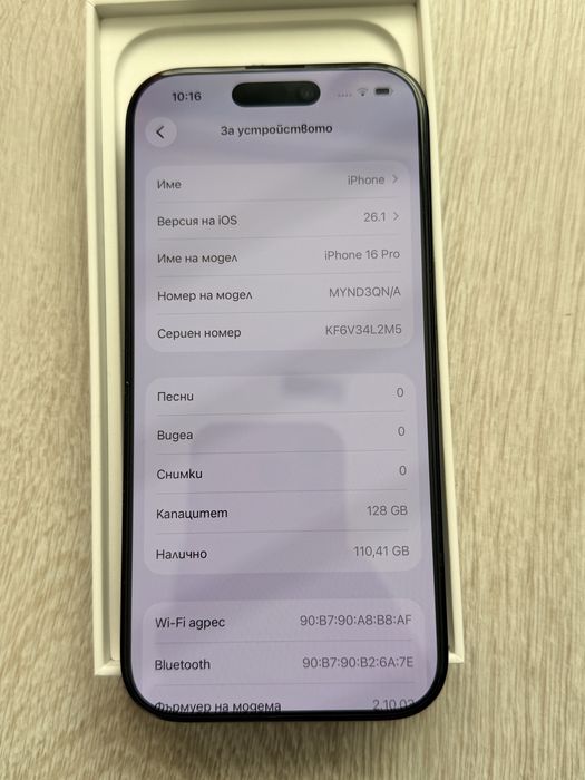 Iphone 16 Pro Black titanium 128gb