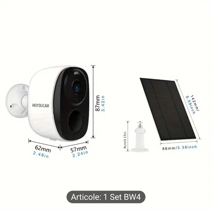 Cameră de supraveghere wifi cu panou solar 3MP