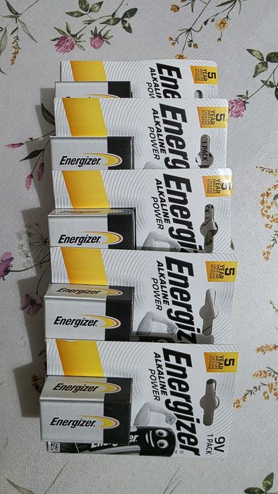 Baterii Energizer 9V Alkaline – Set 5 bucăți sau  10 bucăți – Noi