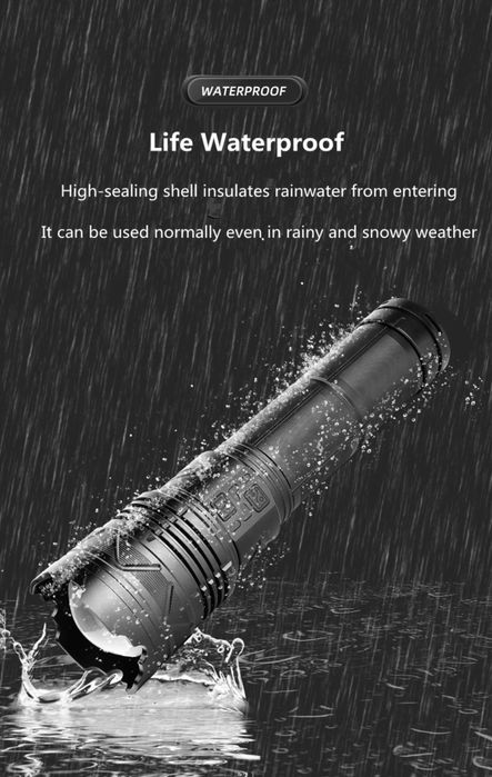 Led lanterna tactica profesionala 10000 lumeni zoom telescopic