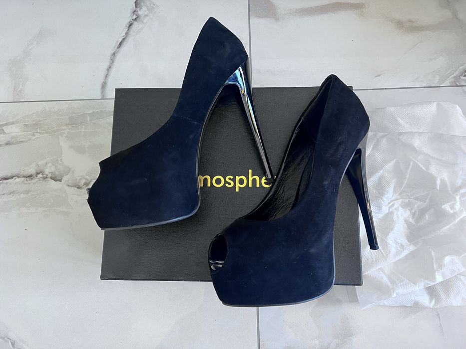 Pantofi cu toc inalt piele intoarsa naturala