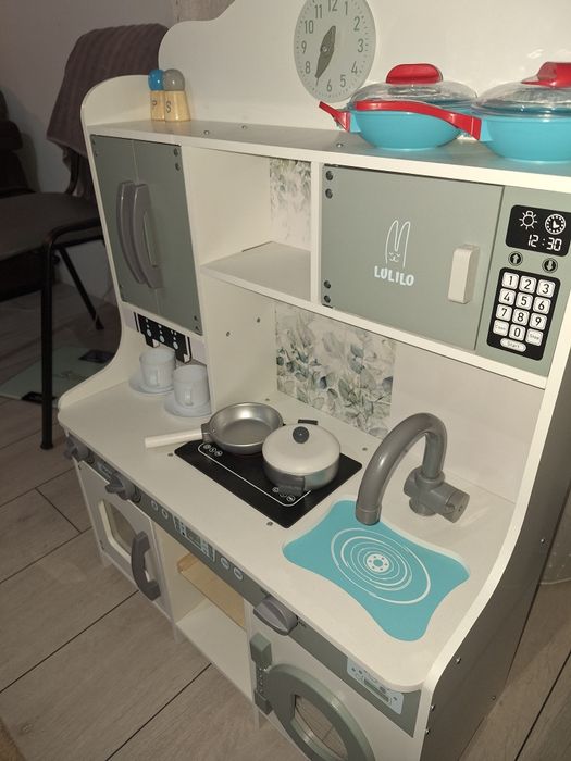 Bucatarie din lemn Lulilo pentru copii cu Expressor si masina de spala