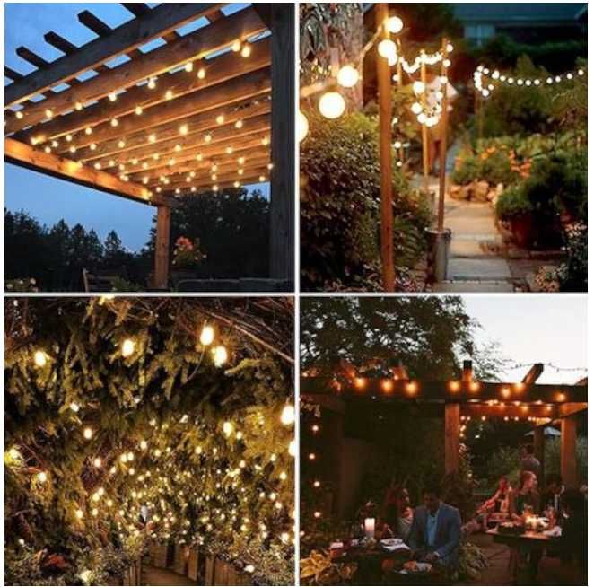 Водоустойчиви соларни лампи, 10м с дистанционно, Димиране Свързващи се