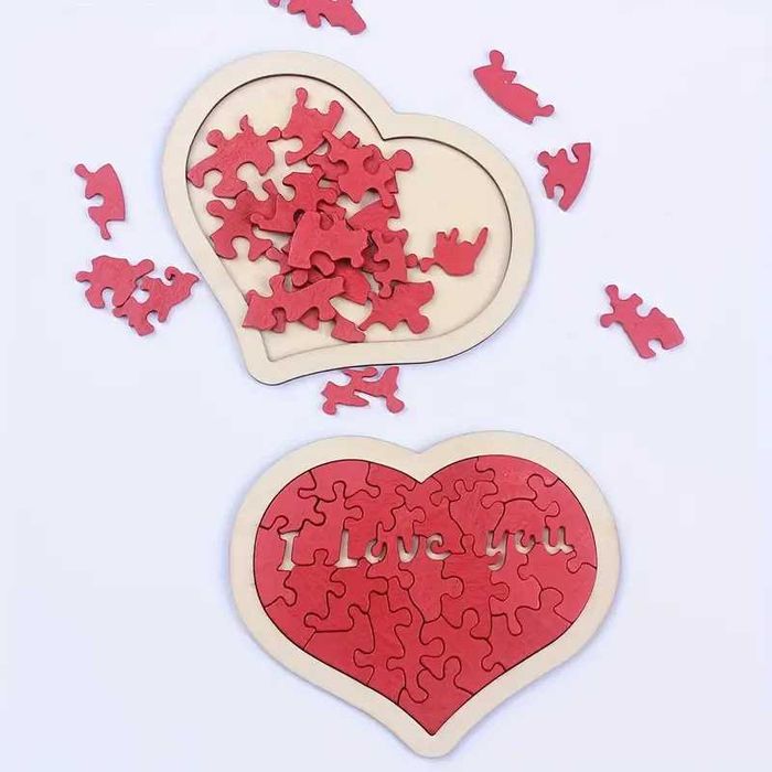 Дървен пъзел "I love you"