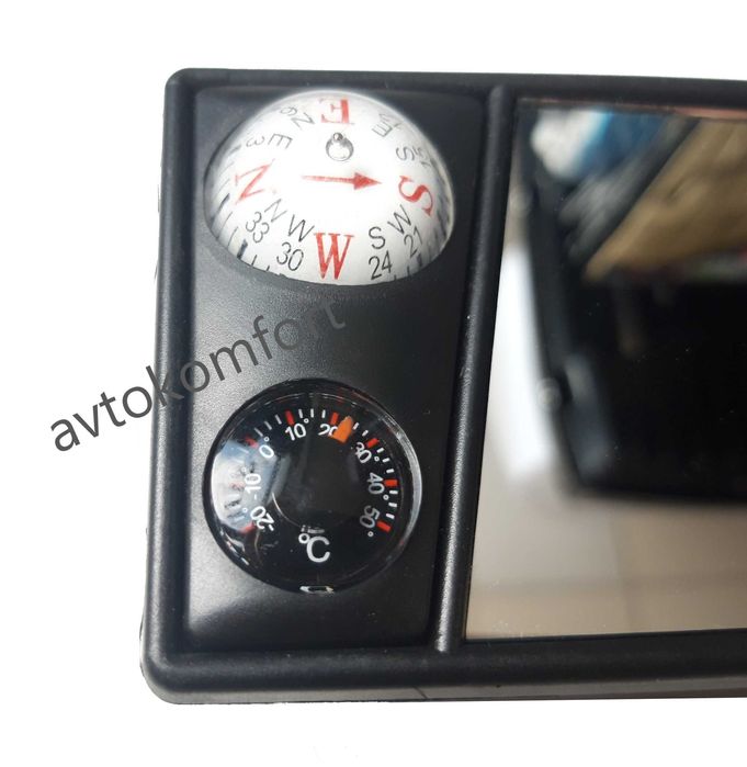 С Термометър И Компас Панорамно Вътрешно Огледало Скоби Ластик За Кол