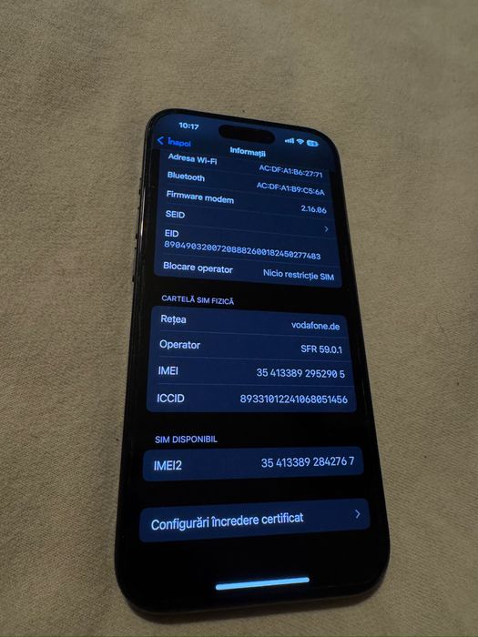 iPhone 15 Pro Black 128GB 89% Battery Health