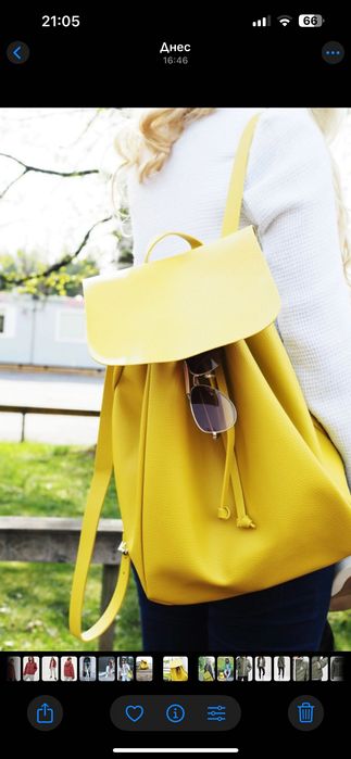 ZARA дамска раница естествена кожа