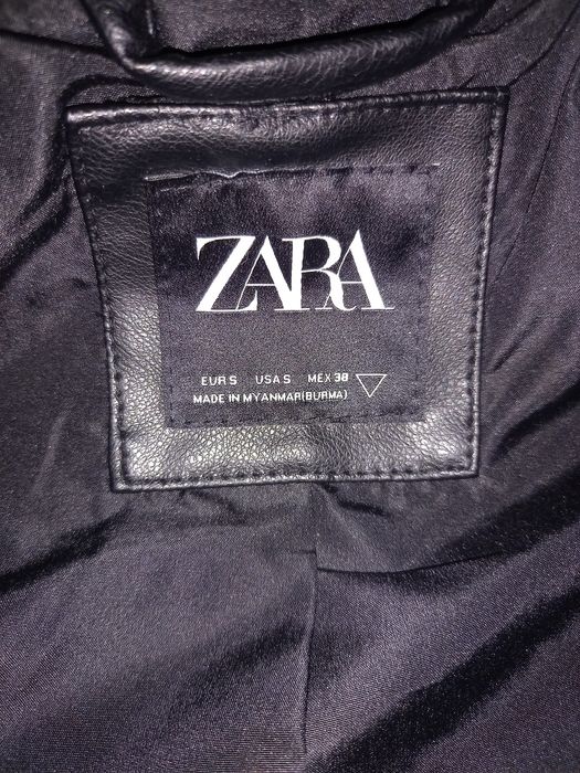 Geaca de piele neagra Zara S pentru barbati