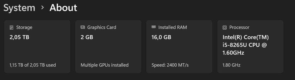Dell Vostro 3580 | i5 gen 8 | 16GB RAM | SSD 256GB + HDD 2TB | Win 11