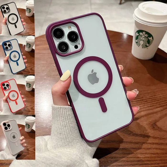 Iphone 14/15/16E/PRO/MAX/PLUS Husa Compac Cerc Magsafe Margine TPU