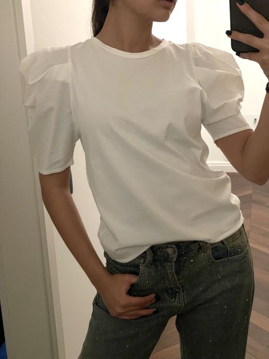 Tricou maneci bufante Zara