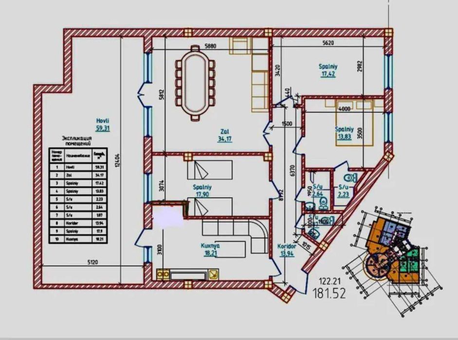 (Добрый) ЖК Сhinabad, 122 м² + 59 м², 4/11/11, квартира с террасой