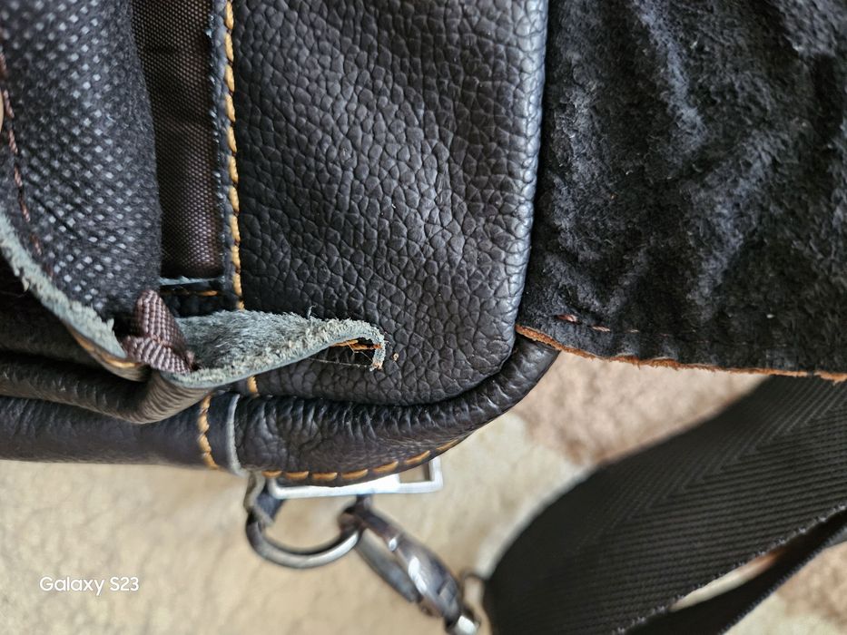 Borseta din piele naturala moale maro cu buzunar