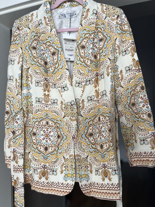 Zara XL sacou statement bumbac in vascoza mandala pret eticheta 89€