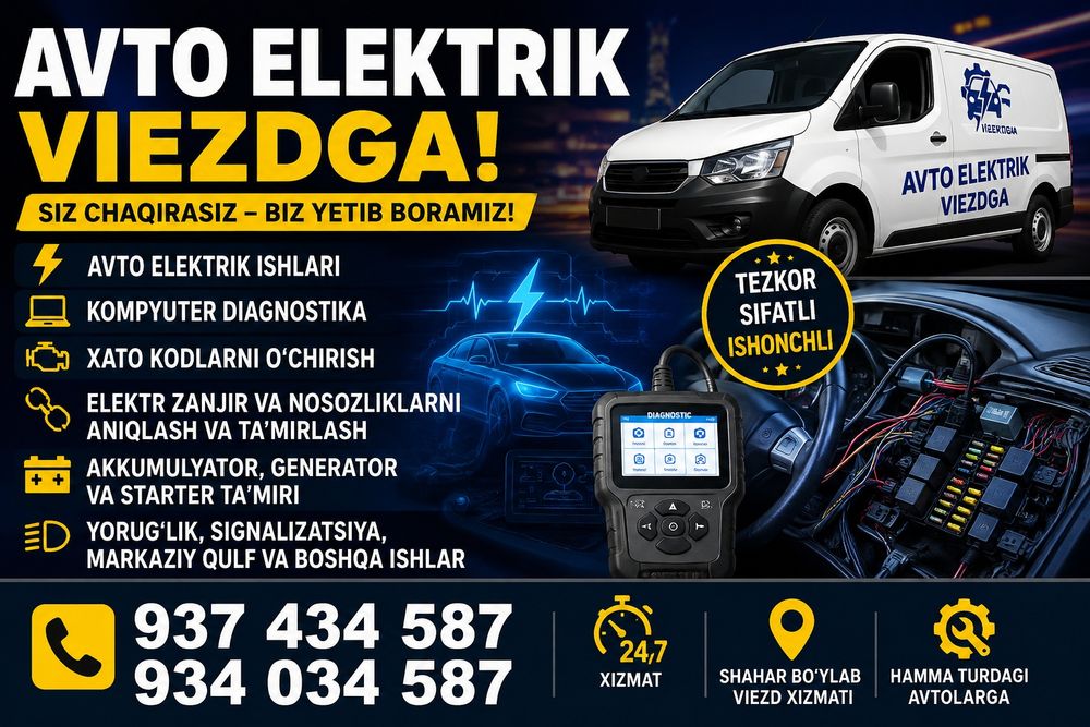 Avto elektrik Samarqand 24/7 viezdga