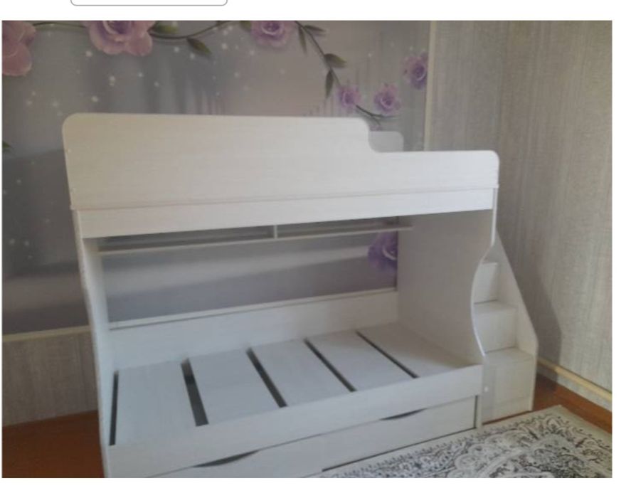 Двухъярусная кровать Астрид мебель Каприз 22, 80x180 см, белый