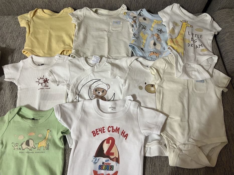 Бебешки бодита с къс ръкав размер 50-56