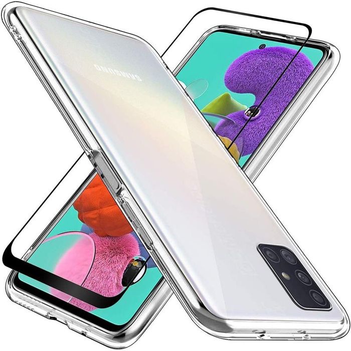 Husa Silicon Slim + Folie Sticla 22D Samsung A51/A52/A53/A54/A55/A56