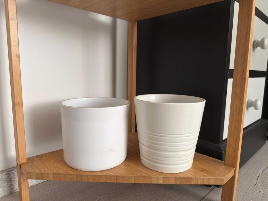 Etajeră colț IKEA RÅGRUND bambus + 6 ghivece