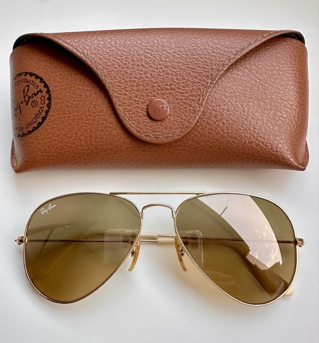 Ray Ban RB3025 Aviator Gold/Brown Made in Italy