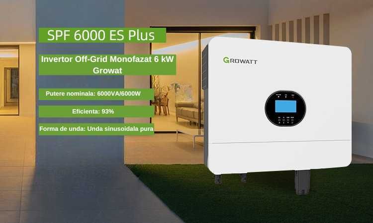 Invertor Off-Grid Growatt SPF6000ES Plus 6kW Monofazat, Modul WiFi inclus