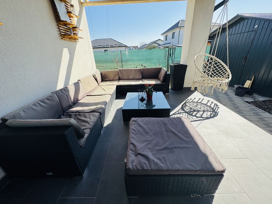 Mobilier/coltar gradina/terasa , masuta cafea negru