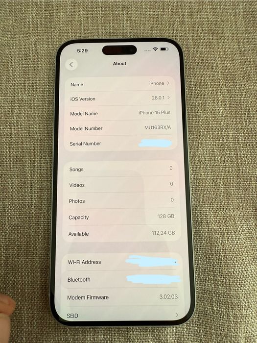 iPhone 15+, 128 gb, blue - с гаранция