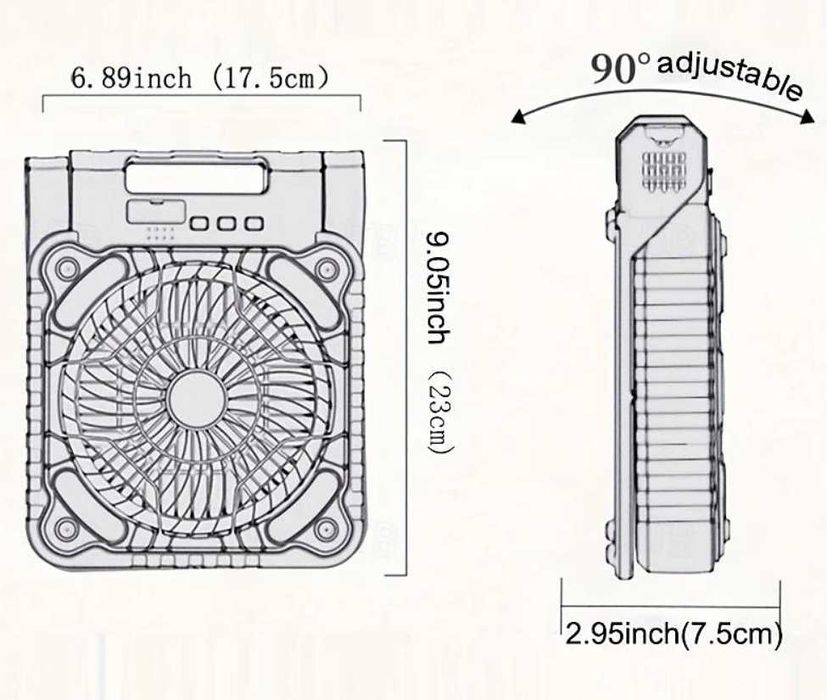 Вентилятор солнечный батареям с фонарям и USB портами Есть доставка