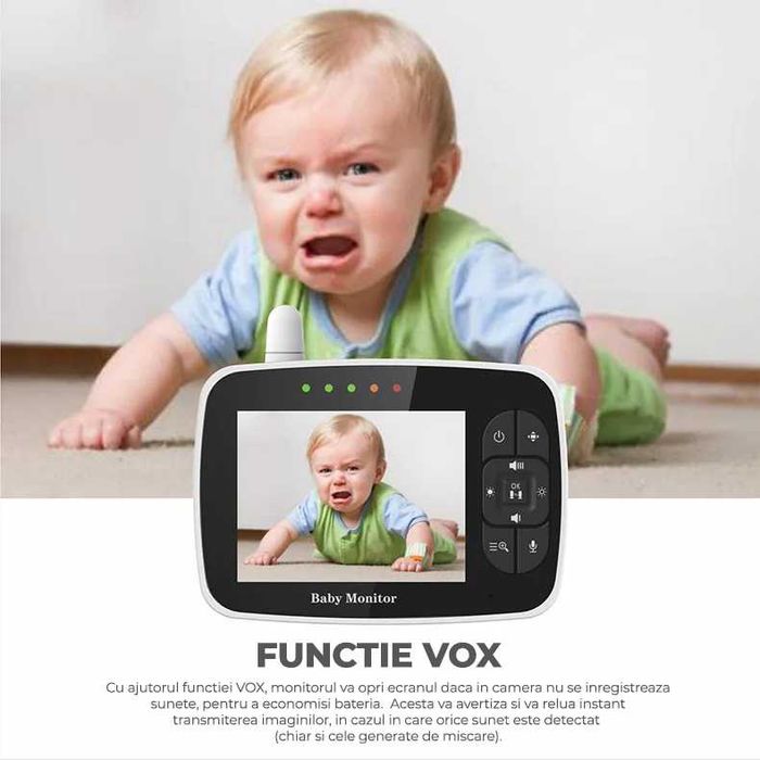 BabyMonitor Pentru Supraveghere Audio-Video Bebe NIKI Smart35, LCD3.5"