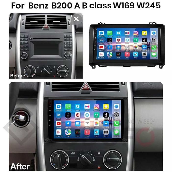 Мултимедия за Mercedes B200 W906 W639 Vito Viano W169 W245 Навигация