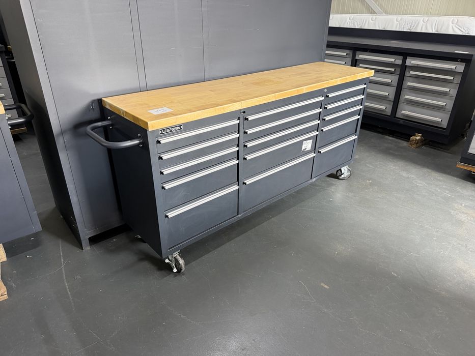 Banc de lucru mobil profesional LEAPTOOLS LT72WB15DR – 15 sertare – cu roți – 183,6 cm