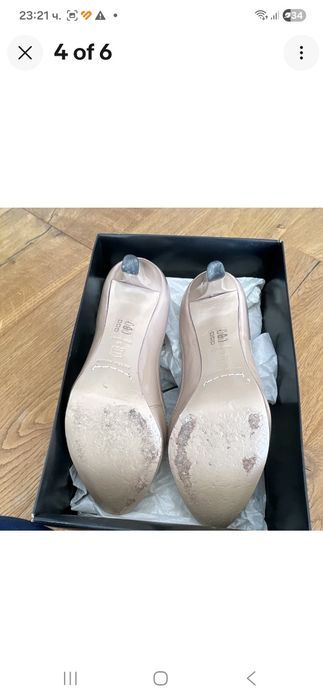 Karen Millen Обувки 39 38 1/2 нюд с ток