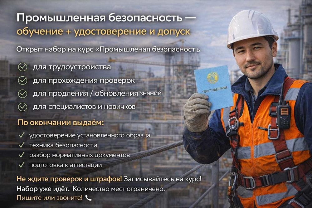 Промышленная безопасность — обучение + удостоверение и допуск!