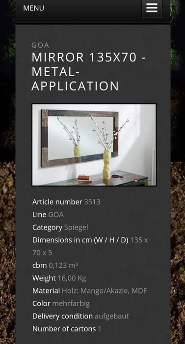 Oglinda mare Goa Wolfmoebel