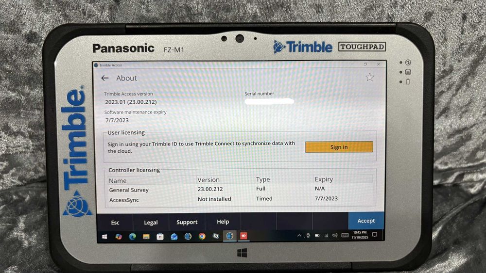 Tableta Rugged Panasonic FZ-M1 GPS TRIMBLE ACCESS 2023 - SURVEYPRO 6.1