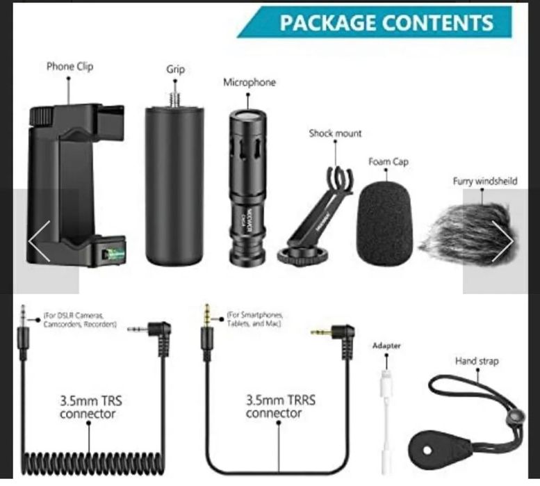 Микрофон Neewer + Държач за телефон. Стабилизатор. Камера. Влог.