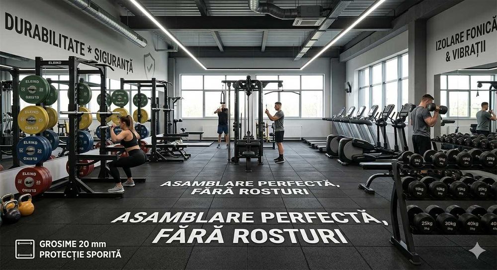 Pavele Cauciuc Profesionale 1x1m , diverse grosimi, pentru Fitness, Terasă, Loc Joacă