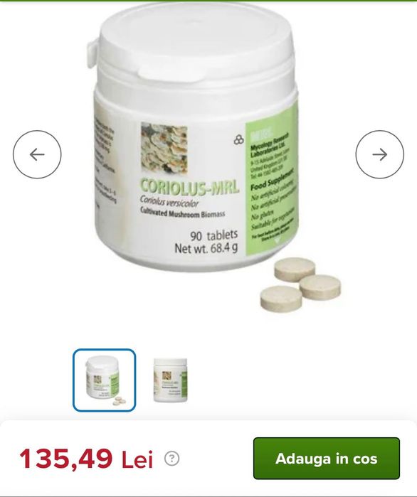 Coriolus MRL - supliment negi