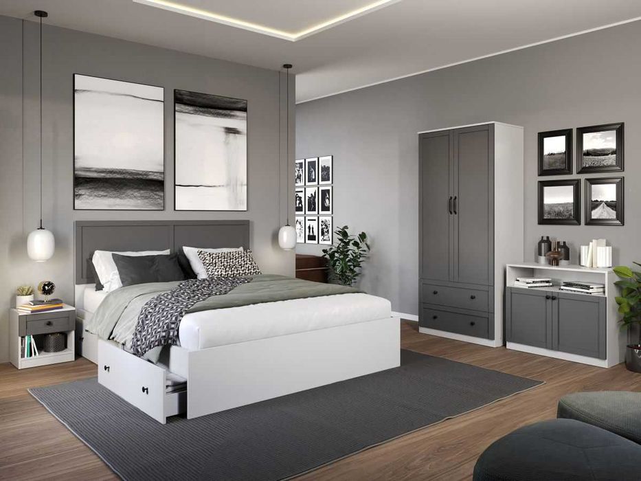 Set Mobila Dormitor Grafit C02 - Transport Gratuit in 4-10 zile