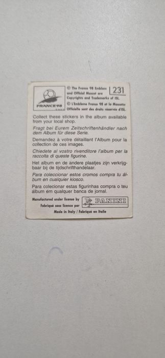 Sitcker Franta 98 Panini rar