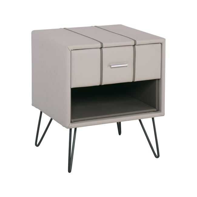 Нощно шкафче RIALTO, висококачествена изкуствена кожа в бежов цвят