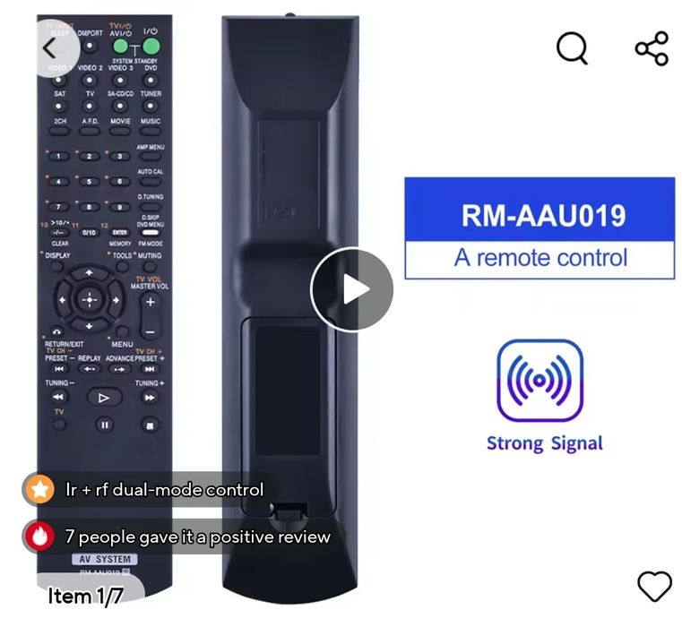 Telecomanda seria STR-DA: STR-DA1200ES, STR-DA1500ES, STR-DA1000ES,
