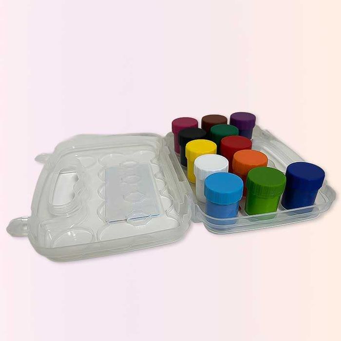 Акварелни бои на водна основа – 12 цвята с четка