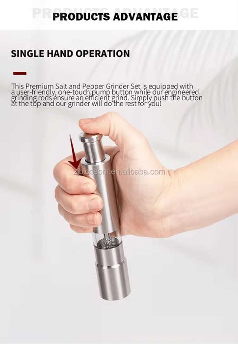 Set 2 Râșnițe Sare și Piper Oțel Inoxidabil - NOI - Design Modern