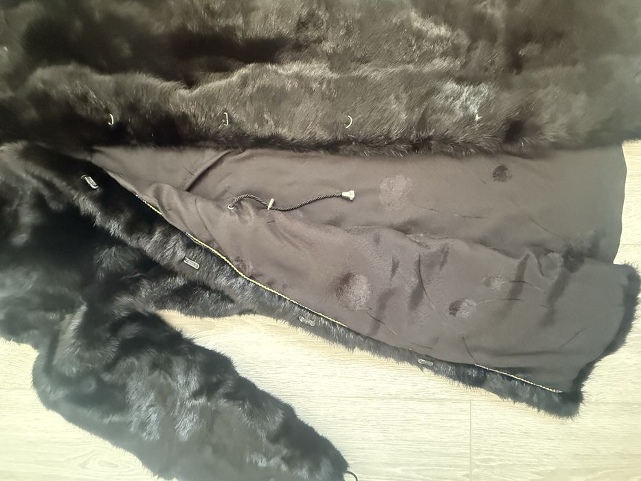 Норковая шуба с капюшоном