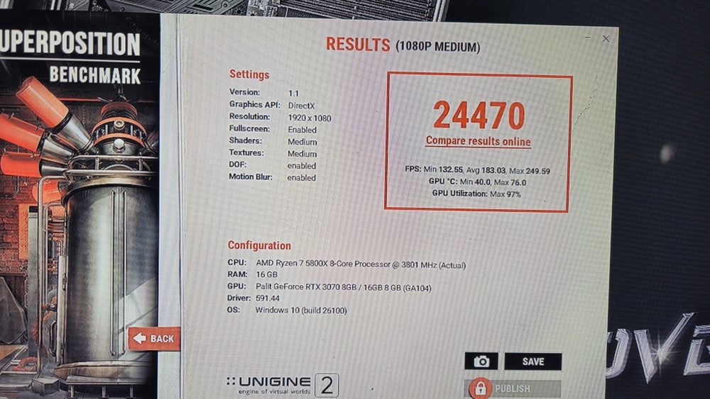 Мощен геймърски компютър R7 5800x/rtx 3070/b550/512gb m2/16ram 3600mhz